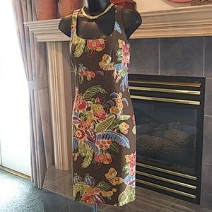 Talbot size 4 sleeveless print pique dress EUC